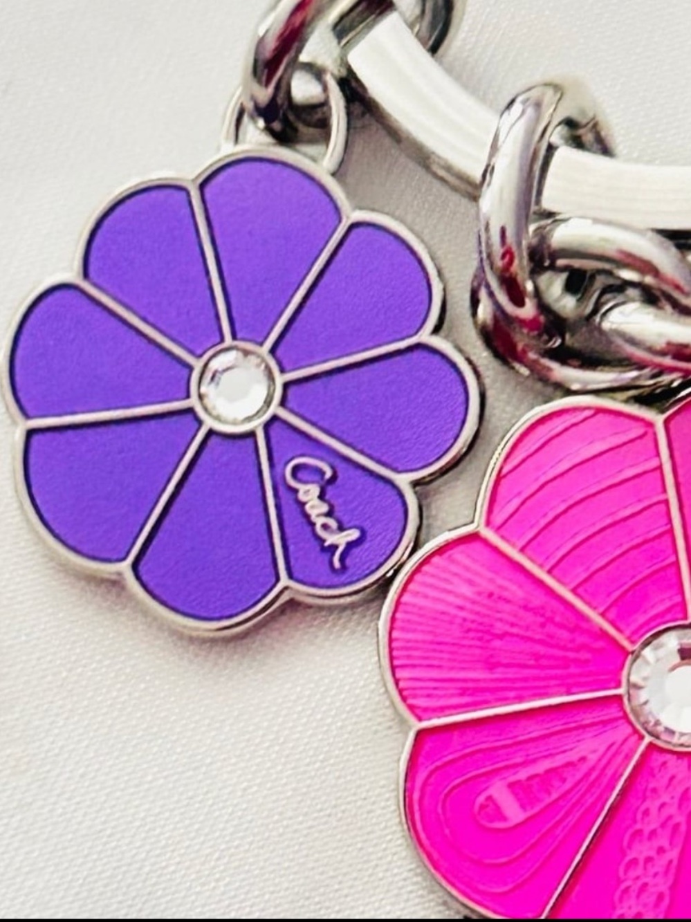 Nwot Coach Y2k Flower Charm Keychain/ Bag Charm - Gem
